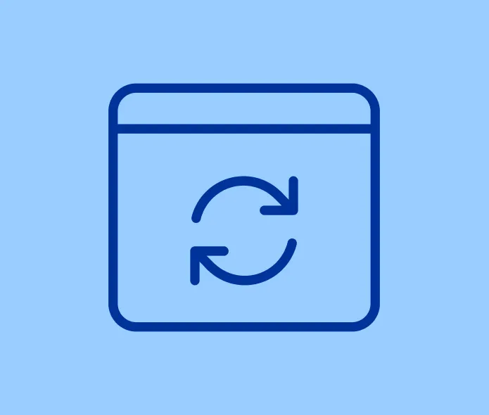 Refresh icon inside a square window
